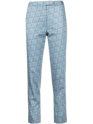 Eleventy slim-cut printed trousers - Blue