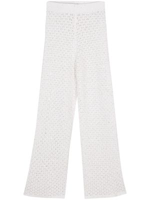 Eleventy straight-leg crochet-knit trousers - White