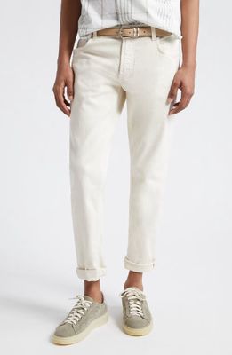 Eleventy Straight Leg Jeans in Ivory at Nordstrom, Size 38