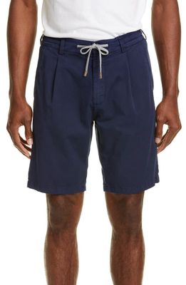Eleventy Stretch Cotton Jogger Shorts in Blue