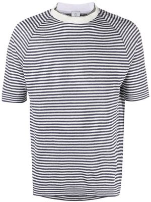 Eleventy stripe-print short-sleeved T-shirt - White