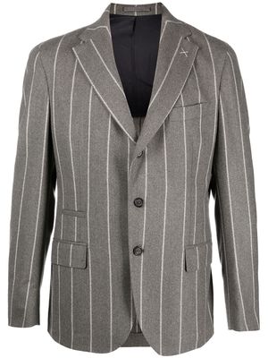 Eleventy stripe-print single-breasted blazer - Grey