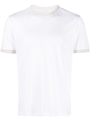 Eleventy stripe-trim short-sleeve T-shirt - White