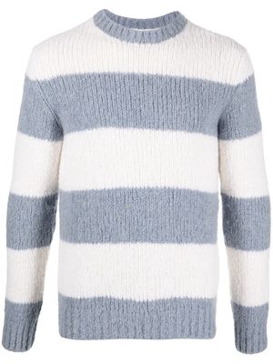 Eleventy striped cashmere-alpaca jumper - Blue