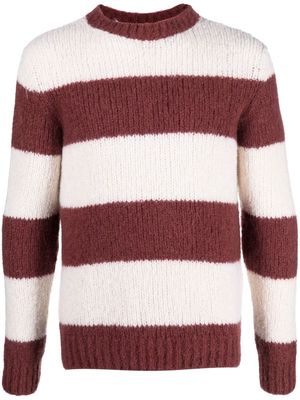 Eleventy striped cashmere-alpaca jumper - Neutrals