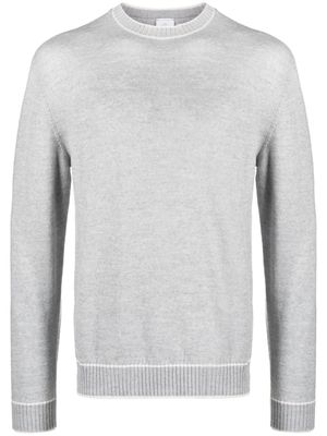 Eleventy striped-edge wool jumper - Grey