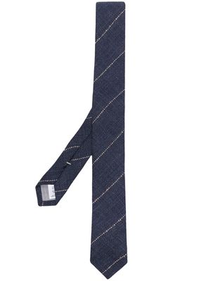 Eleventy striped herringbone patterned tie - Blue