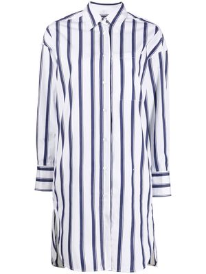 Eleventy striped long-shirt dress - White