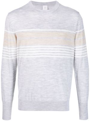 Eleventy striped long-sleeve wool jumper - Grey