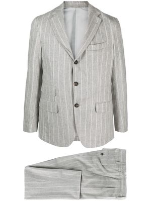 Eleventy striped single-breasted suit - Grey