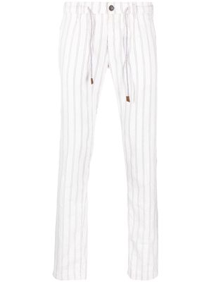 Eleventy striped straight-leg trousers - White