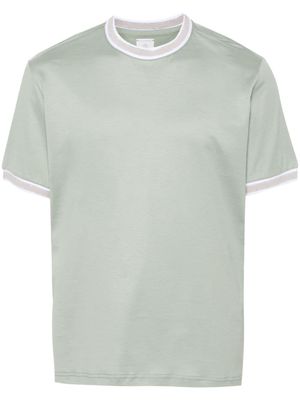 Eleventy striped-tipping cotton T-shirt - Green