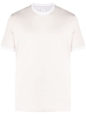 Eleventy striped-tipping cotton T-shirt - Neutrals