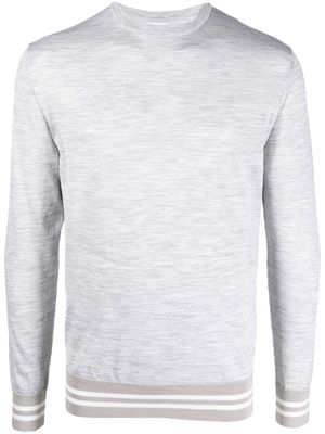 Eleventy striped-trim sweatshirt - Grey