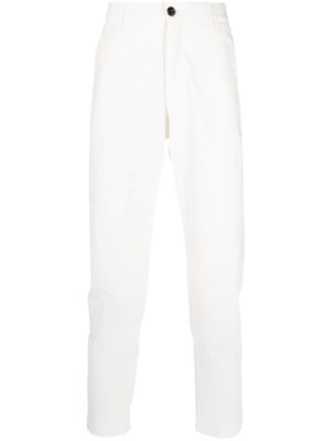 Eleventy tapered cotton-blend chino trousers - White