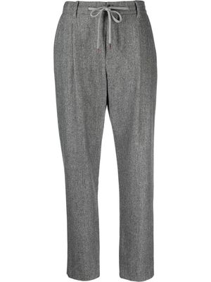 Eleventy tapered drawstring wool trousers - Grey