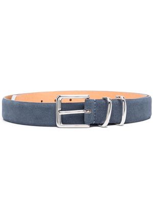 Eleventy textured-finish leather belt - Blue