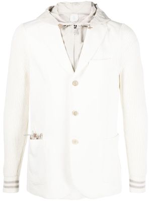 Eleventy textured zip-up sweater-blazer - White