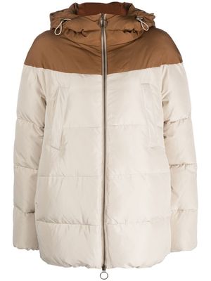 Eleventy two-tone padded hooded jacket - Neutrals