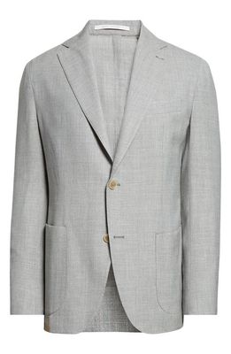 Eleventy Unstructured Wool & Silk Blend Blazer in Light Gray Melange