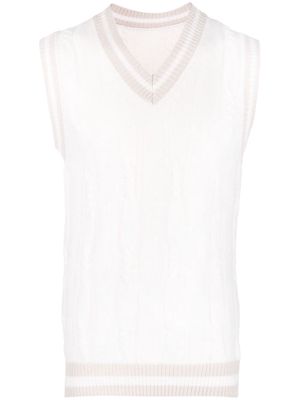 Eleventy V-neck cashmere vest - White