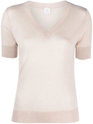 Eleventy V-neck knitted blouse - Neutrals