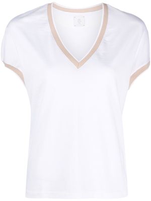 Eleventy v-neckk cotton blouse - White