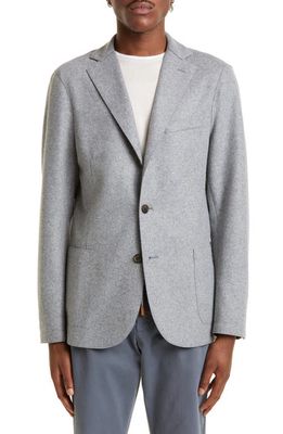 Eleventy Wool Blend Jersey Flannel Blazer in New Dark Grey