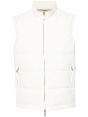 Eleventy wool-blend quilted gilet - White