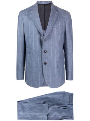 Eleventy wool-blend single breasted suit - Blue