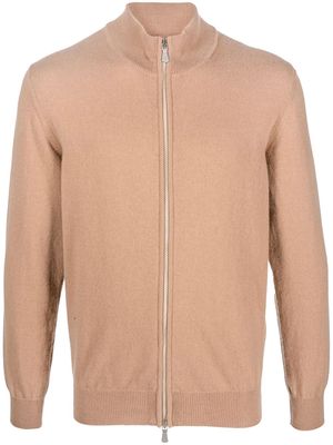 Eleventy zip-front cashmere sweater - Brown