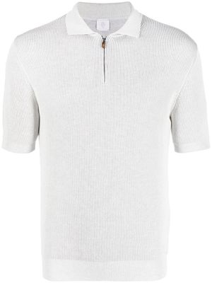 Eleventy zip-up cotton polo shirt - Grey