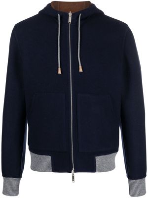 Eleventy zip-up hooded bomber jacket - Blue