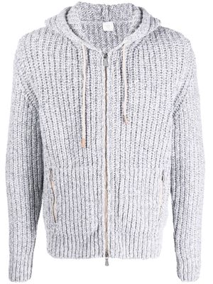 Eleventy zip-up hooded cardigan - Grey