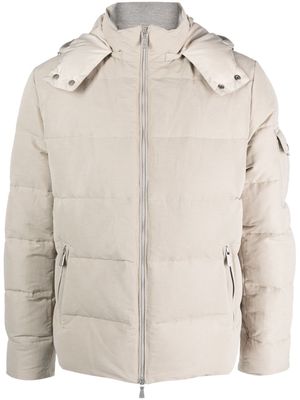 Eleventy zip-up quilted down jacket - Neutrals