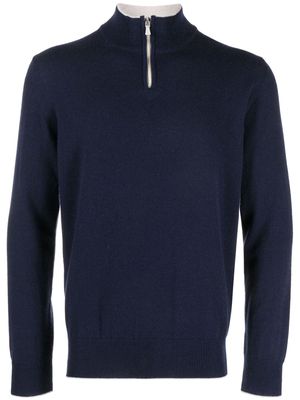 Eleventy zipped cashmere jumper - Blue