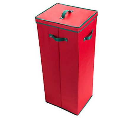 Elf Stor Red Wrapping Paper Storage Box with Li d
