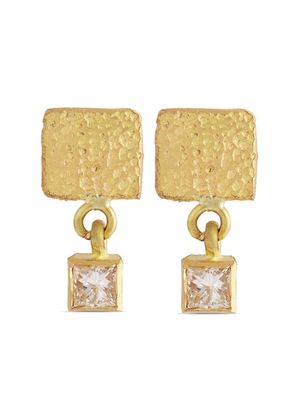ELHANATI 18kt yellow gold Roxy Mezuzah diamond drop earrings