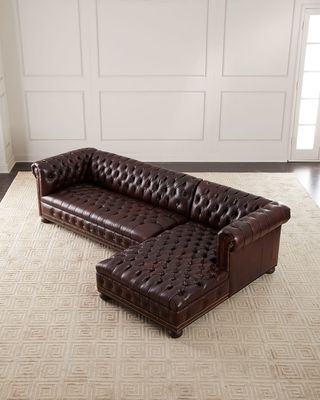 Elias Leather Chesterfield Sectional