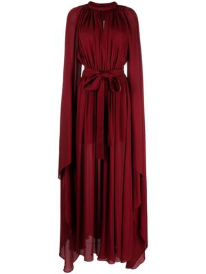 Elie Saab asymmetric draped silk gown - Red