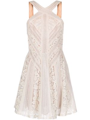 Elie Saab bead-embellished silk dress - White