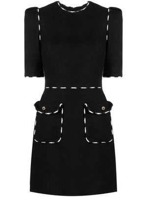 Elie Saab bouclé short dress - Black