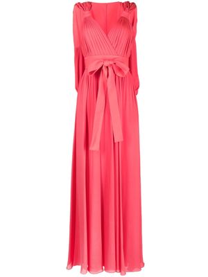 Elie Saab bow-detail double georgette gown - Red