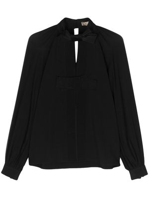 Elie Saab bow-detailed chiffon blouse - Black