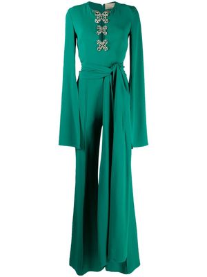 Elie Saab butterfly-detailing flared jumpsuit - Green