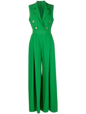 Elie Saab Cady embossed-button jumpsuit - Green