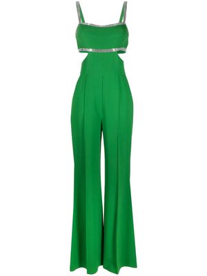 Elie Saab Cady rhinestone-embellished cut-outb jumpsuit - Green