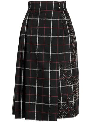 Elie Saab check-pattern high-waist skirt - Black