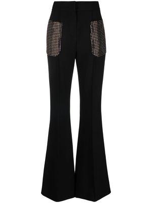 Elie Saab crystal-embellished bootcut trousers - Black
