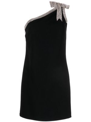 Elie Saab crystal-embellished one-shoulder minidress - Black